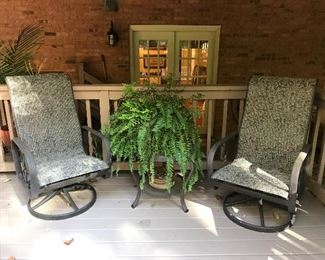 Matching swivel chairs & table