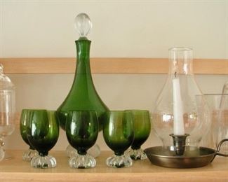 Princess House items, MCM Venetian decanter & glasses