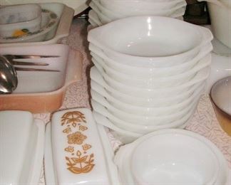 Fire King White Swirl cereal bowls