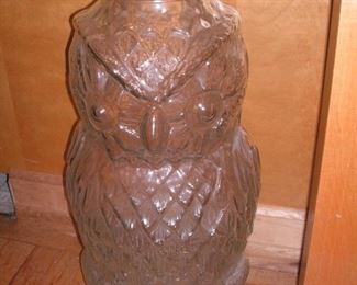 1960s - 21" glass owl jar