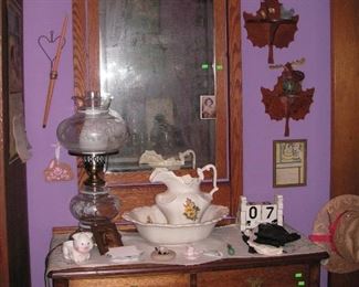 Oak dresser & oak mirror.  Priced separately as they don't match