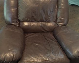 This recliner is brown not gray like the sofa and loveseat
