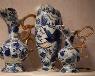 Antique H. Bequet Quaregnon vases from Belgium