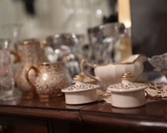 tea service, crystal and dining ware items