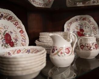 Full vintage Royal Daulton Cornflower dining set for 8