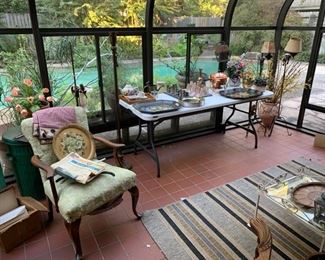 1940s era chair, mexican chess set and house hold items