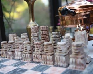 Hand carved chess set from Mexico from the 1970s