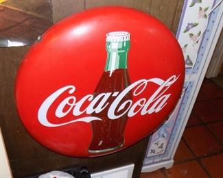 Vintage Coca Cola Button Sign