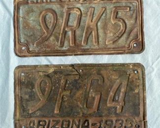 Antique license plates