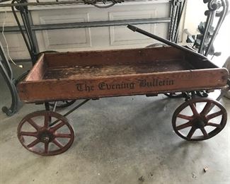 Antique Wagon--"The Evening Bulletin"