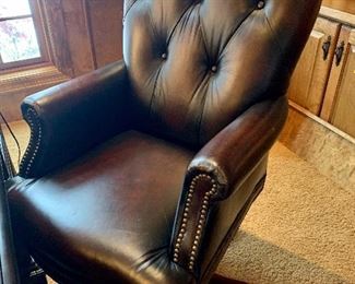 Gently used leather executive desk chair.