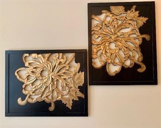 Carved wood wall decor