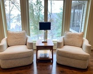 These Bernhardt chairs swivel and are in perfect condition!
