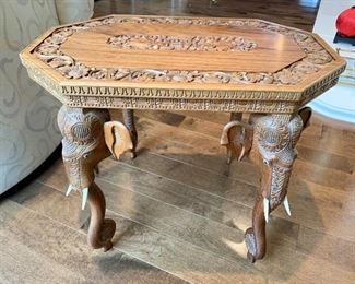 Elephant table ....with ivory tusks!