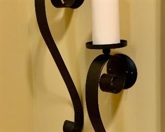 Pair of iron wall sconces