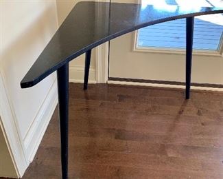 Mid century black lacquer corner table