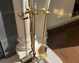 Brass fireplace tools