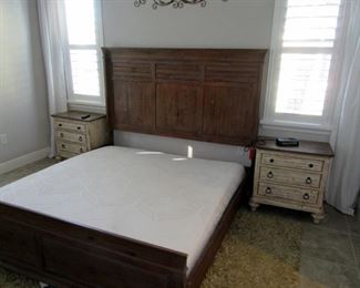 KING Sealy memory foam mattress, Kincaid furniture with soft close drawers on the nightstands