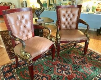 Pair of Upholstered Chairs - great detail