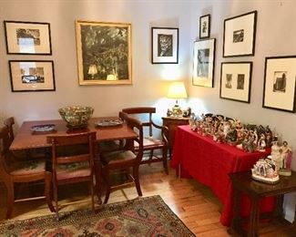 Dining Room Table with 8 Needlepoint Chairs