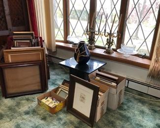 Frames, Vase, Candleabras