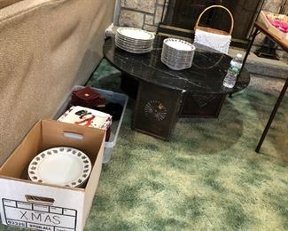 Dishes, Granite Top Coffee Table