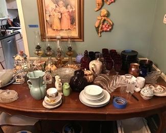 Dish Set, Oil Lamps, Vases, Tea Pots, Serving Bowls