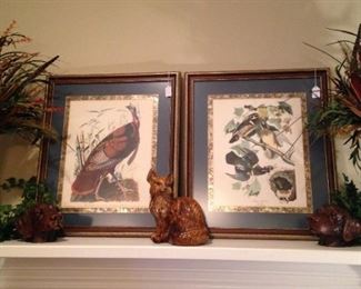 Bird prints nicely framed and matted