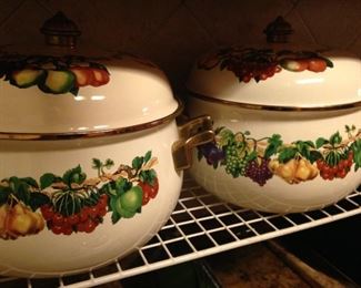 Two of several lidded cook pots