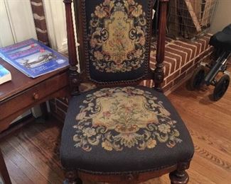 Mid 1800s needlepoint chair