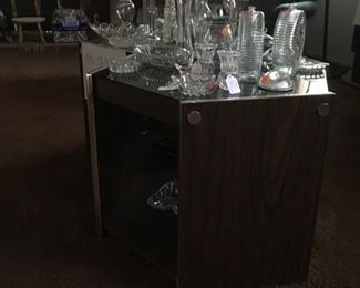 Retro side or coffee tables (2), lots of crystal and glass
