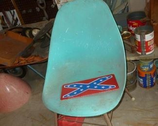 retro chair in garage