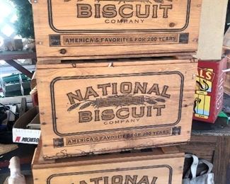 Antique National Biscuit wood crates 