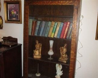 single door oak bookcase