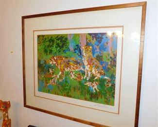 pencil signed Leroy Neiman serigraph limited edition “Jaguar Family”