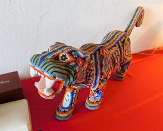 Huichol Beaded Jaguar