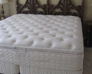 King Headboard with Frame, Matching Dresser & Two Night Stands, Matching Lamps, another Stearns & Foster Mattress Set, Bed Linens, Croscill Comforter Set...