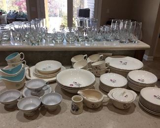 Set of French Saxton China USA Crocus, Glass, etc...