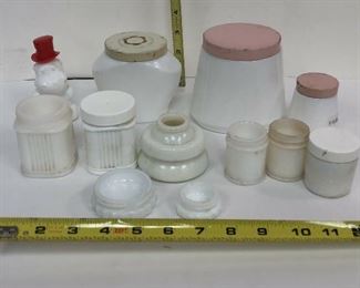 LAN586: 12 Vintage Milk Glass Jars Local Pickup https://www.ebay.com/itm/123938908716