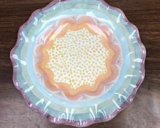 LAN706: Mackenzie Childs Hand Made Pottery Round Plate https://www.ebay.com/itm/113941638164