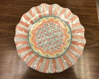 LAN712: Mackenzie Childs Hand Made Pottery Round Plate https://www.ebay.com/itm/123956971266