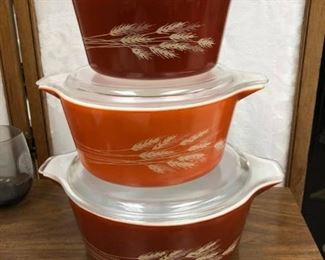 LAN720: Vintage PYREX Autumn Harvest Wheat CASSEROLE Dishes with Lids https://www.ebay.com/itm/113945987020