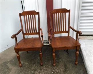 LAN733: 2 wooden captain style desk chairs https://www.ebay.com/itm/113946001643