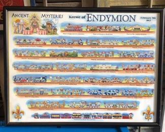 Kewe of Endymion 2013 Framed New Orleans Mardi Gras Float Bulletin Local Pickup - Only available offline at office