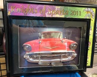 RM0352: Framed 3 D Corvette Art Local Pickup $35 - Only available offline at office