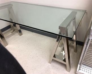 SM030: MID CENTURY MODERN INDUSTRIAL DESK GLASS & METAL 36X72X30 https://www.ebay.com/itm/113927989343