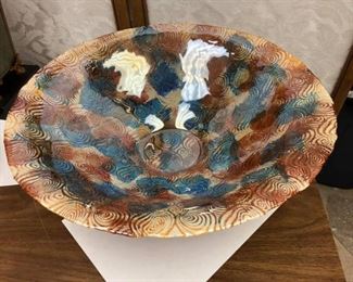 SM3014: Copper and Blue Large Decorative Bowl $25 - - Only available offline at office