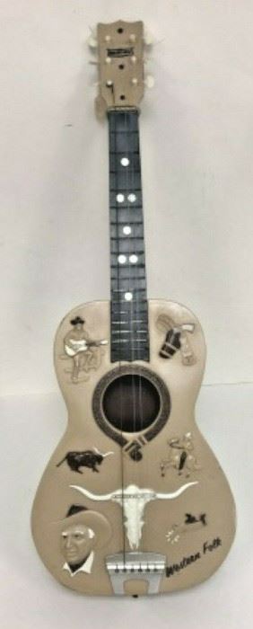 WY3013: VINTAGE 1950s PLASTIC CHILD'S GUITAR WESTERN FOLK 32 IN NEEDS STRINGS https://www.ebay.com/itm/113936589076