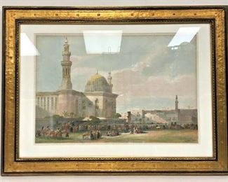 SM020: ANTIQUE COLOR LITHOGRAPH FRAMED PRINT MOSQUE 1849 20X26.75 LOCAL PICKUP https://www.ebay.com/itm/113956981549