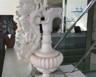 Alabaster urn ( 3 pieces )